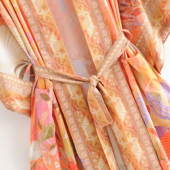 SOLD OUT Mermaid Dreams Boho Kimono Duster Robe Coverup - Picture 12 of 15